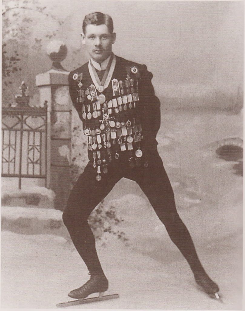 Portrett av den finske skøyteløperen Franz Frederik Wathén.