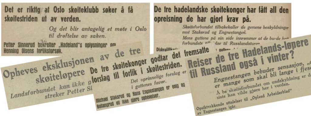 Diverse avisklipp om Russlandssaken høsten 1934