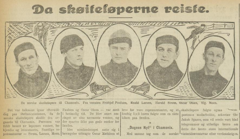 Faksimile Morgenposten 22. januar 1924 - "Da skøiteløperne reiste"